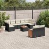 vidaXL Salon de jardin 10 pcs avec coussins noir r&eacute;sine tress&eacute;e