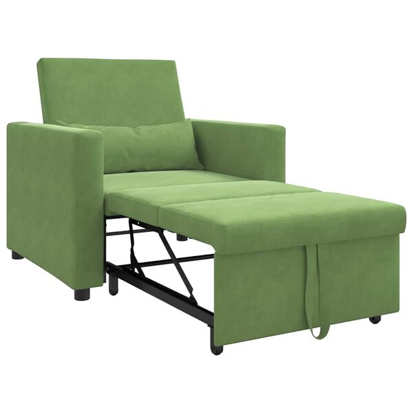 vidaXL Canap&eacute;-lit escamotable simple Vert clair 90 x 165 x 87 cm