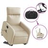 vidaXL Fauteuil inclinable de massage &eacute;lectrique Cr&egrave;me Tissu