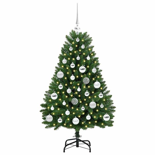 vidaXL Sapin de No&euml;l artificiel avec 150 LED Vert 120 cm PVC et m&eacute;tal