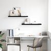 vidaXL &Eacute;tag&egrave;re murale flottante 2 pcs Noir brillant 90x23,5x3,8 cm MDF