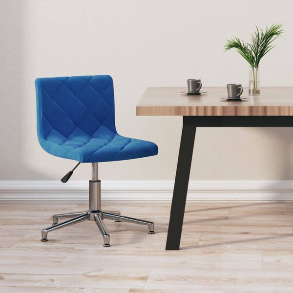 vidaXL Chaise pivotante de bureau Bleu Velours