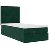 vidaXL Cadre de lit ottoman avec matelas vert fonc&eacute; 90x190 cm velours