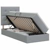 vidaXL Lit avec rangement et matelas Gris clair 90 x 190 cm tissu