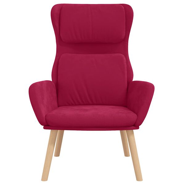 vidaXL Chaise de relaxation Rouge bordeaux Velours