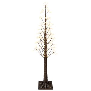 vidaXL Sapin de No&euml;l lumineux Marron 150 cm Plastique 304 LED