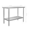 vidaXL Table de travail de cuisine avec étagère 120x60x120 cm Inox