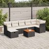 vidaXL Salon de jardin 8 pcs avec coussins noir r&eacute;sine tress&eacute;e