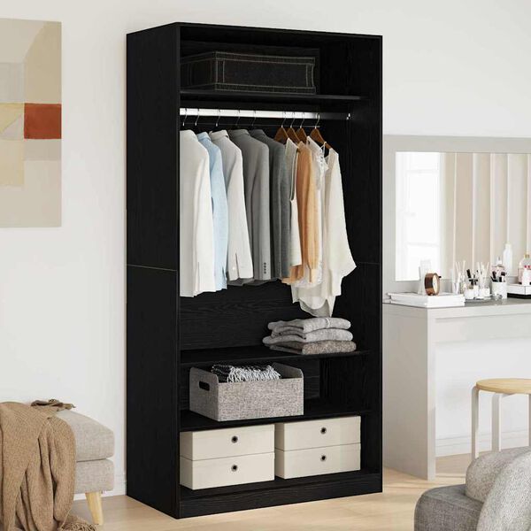 vidaXL Armoire Ch&ecirc;ne noir 100 x 50 x 200 cm Bois d'ing&eacute;nierie
