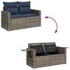 vidaXL Salon de jardin avec coussins 7 pcs gris r&eacute;sine tress&eacute;e