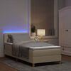 vidaXL Lit &agrave; ressort LED avec matelas avec LED Cr&egrave;me 80 x 200 cm tissu