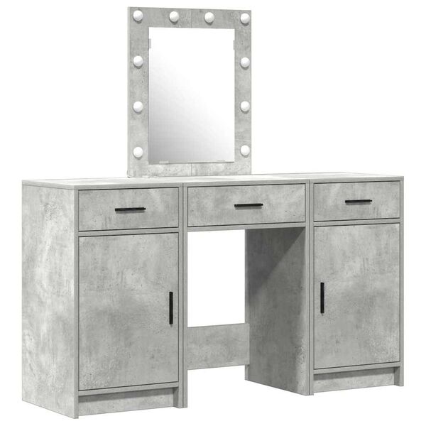vidaXL Table de Toilette Gris 50 x 41 x 135 cm Bois d'ing&eacute;nierie