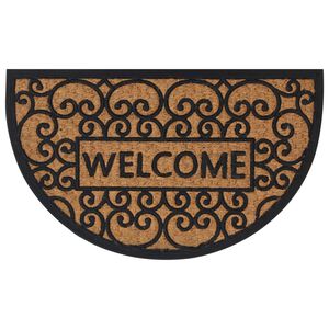 vidaXL Tapis de porte demi-rond 45x75 cm caoutchouc et fibre de coco