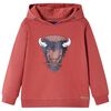 Sweatshirt &agrave; capuche pour enfants rouge br&ucirc;l&eacute; 128