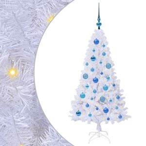 vidaXL Sapin de No&euml;l artificiel avec 150 LED Blanc 120 cm PVC et Acier