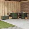 vidaXL Rangement de cuisine Vert olive 60 x 50 x 92 cm Acier