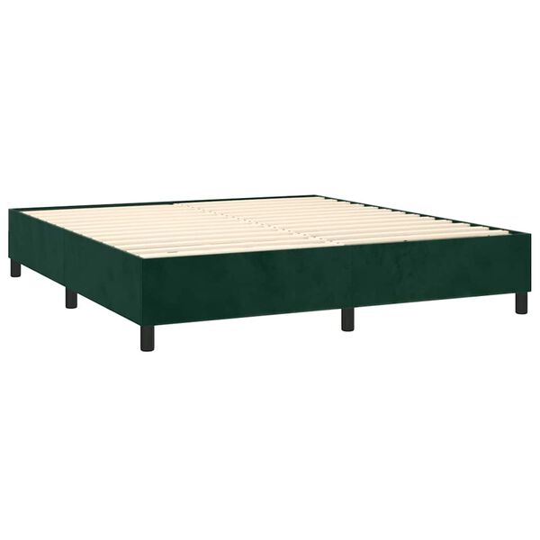 vidaXL Sommier &agrave; lattes de lit et matelas Vert fonc&eacute; 180x200cm Velours