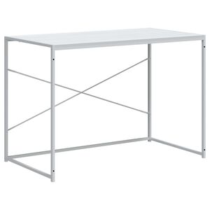 vidaXL Bureau d'ordinateur Blanc 110x60x70 cm Bois d'ing&eacute;nierie