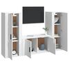 vidaXL Ensemble de meubles TV 3 pcs Blanc brillant Bois d'ing&eacute;nierie