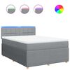 vidaXL Sommier &agrave; lattes de lit avec matelas Gris clair 140x190cm Tissu