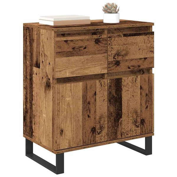 vidaXL Buffet Bois Ancien 60 x 35 x 70 cm Bois d'ing&eacute;nierie et fer