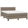vidaXL Sommier à lattes de lit avec matelas Taupe 140x190 cm Tissu