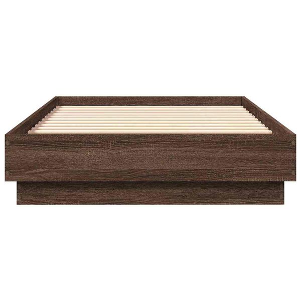 vidaXL Cadre de lit sans matelas ch&ecirc;ne marron 90x190cm bois ing&eacute;nierie