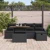 vidaXL Ensemble de canapé de jardin avec coussin 6 pcs Noir Poly rotin