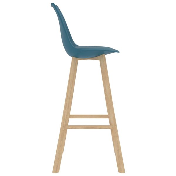 vidaXL Tabourets de bar lot de 2 turquoise PP et bois de h&ecirc;tre massif