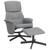 vidaXL Fauteuil inclinable avec repose-pied gris clair tissu