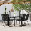 vidaXL Ensemble &agrave; manger de jardin 7 pcs Noir