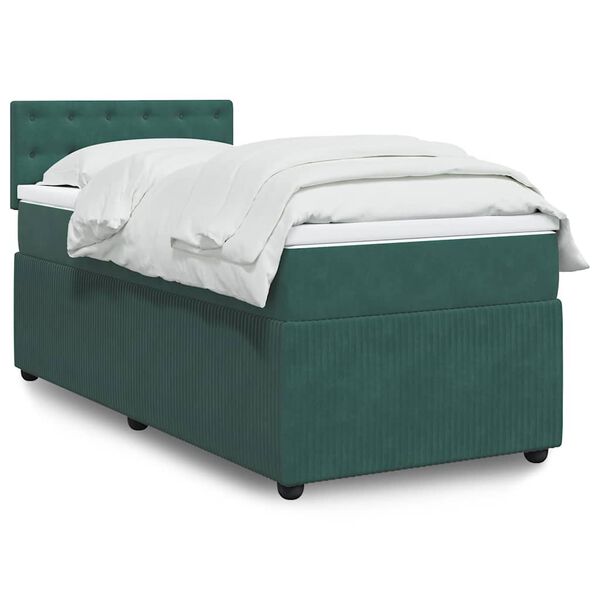 vidaXL Sommier à lattes de lit avec matelas Vert foncé 90x200 cm
