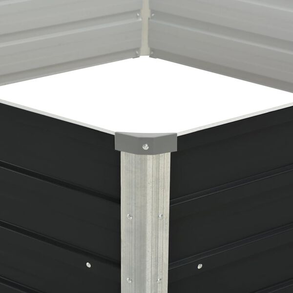 vidaXL Jardini&egrave;re sur&eacute;lev&eacute;e Anthracite 129x129x45 cm Acier galvanis&eacute;