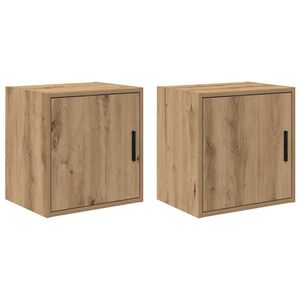 vidaXL Armoires murales garage 2 pcs ch&ecirc;ne artisanal bois d'ing&eacute;nierie