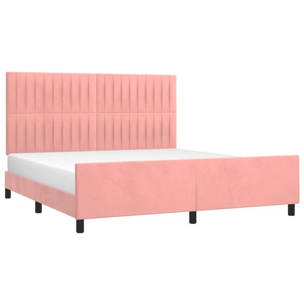 vidaXL Cadre de lit sans matelas rose 160x200 cm velours