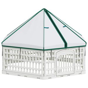 vidaXL Parc de Jeu pour Chiens &agrave; 6 Panneaux 122 x 106,5 x 82 cm Blanc