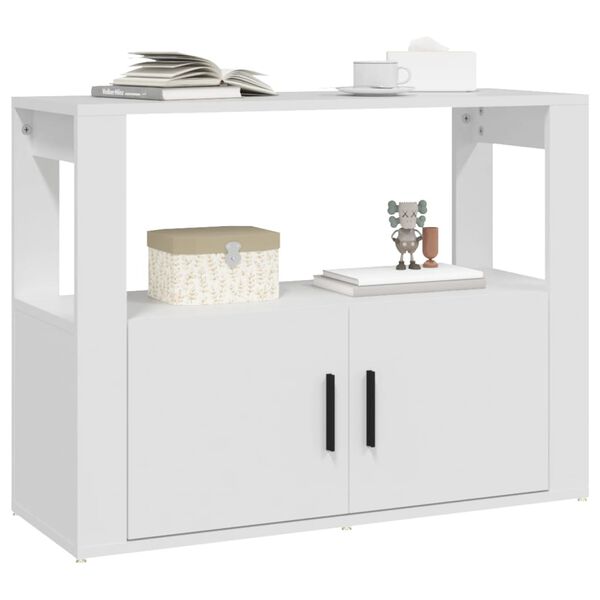vidaXL Buffet Blanc 80x30x60 cm Bois d'ingénierie