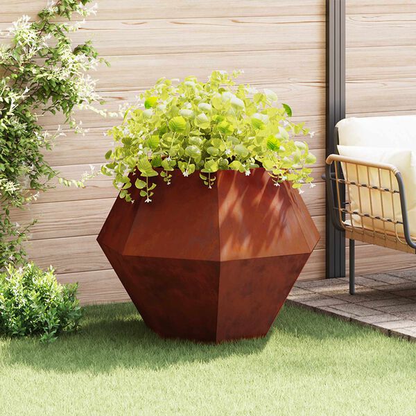 vidaXL Jardini&egrave;re 2 pcs Rouill&eacute; 100 x 100 x 80 cm
