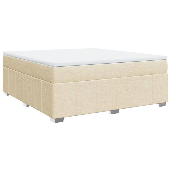 vidaXL Sommier &agrave; lattes de lit avec matelas Cr&egrave;me 180x200 cm Tissu