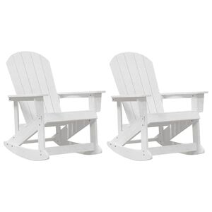 vidaXL Chaises Ber&ccedil;antes Adirondack 2 pcs Blanc HDPE