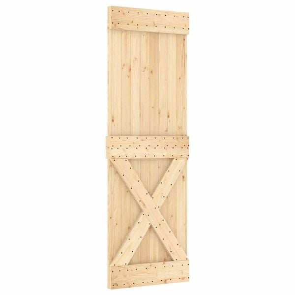vidaXL Porte coulissante et kit de quincaillerie 70x210 cm pin massif