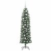 vidaXL Arbre de No&euml;l artificiel slim avec 150 LED Vert et blanc 150 cm