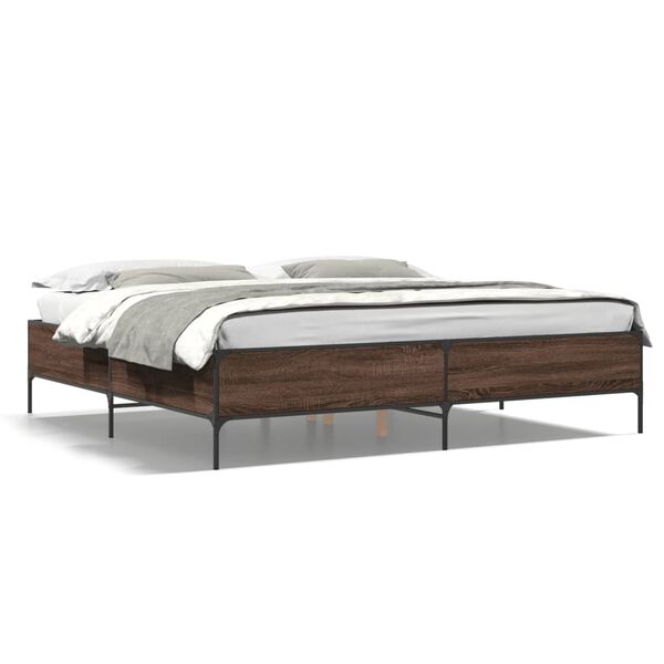 vidaXL Cadre de lit sans matelas ch&ecirc;ne marron 180x200 cm