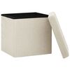 vidaXL Tabouret de rangement pliable Blanc crème Faux lin