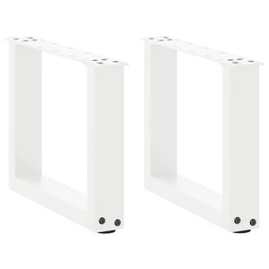 vidaXL Pieds de table basse en U 2 pi&egrave;ces Blanc 30 x (30-31) cm Acier