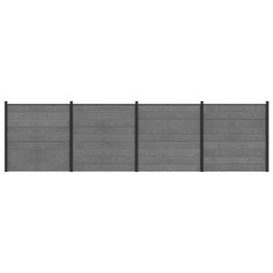 vidaXL Ensemble de Cl&ocirc;ture 699 x 186 cm WPC et Aluminium Gris