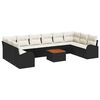 vidaXL Ensemble de canap&eacute; de jardin 11 pc Noir et Cr&egrave;me polyrotin