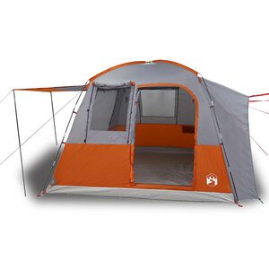 vidaXL Tente de voiture 4 personnes gris et orange imperméable
