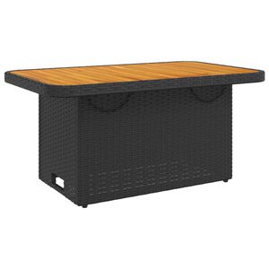 vidaXL Table de jardin noir 90x55x71 cm r&eacute;sine tress&eacute;e et bois acacia