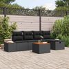 vidaXL Ensemble de canap&eacute; de jardin 6 pcs Noir Poly rotin